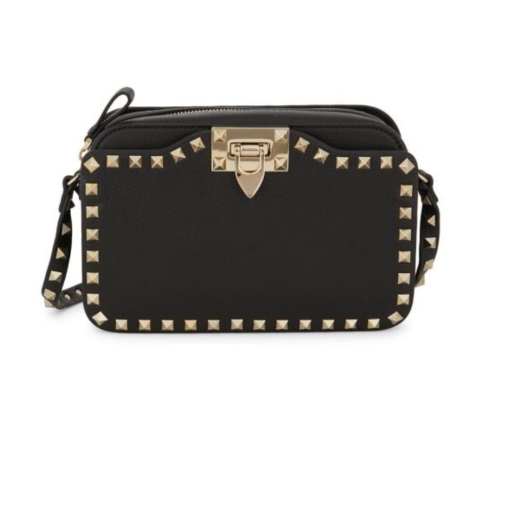 Valentino Garavani Black and Gold Crossbody Bag